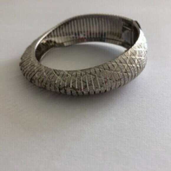 JCM Sterling Silver 925 Unique Bracelet Italy Laser Cut Bangle Statement 7.5” - Picture 5 of 16